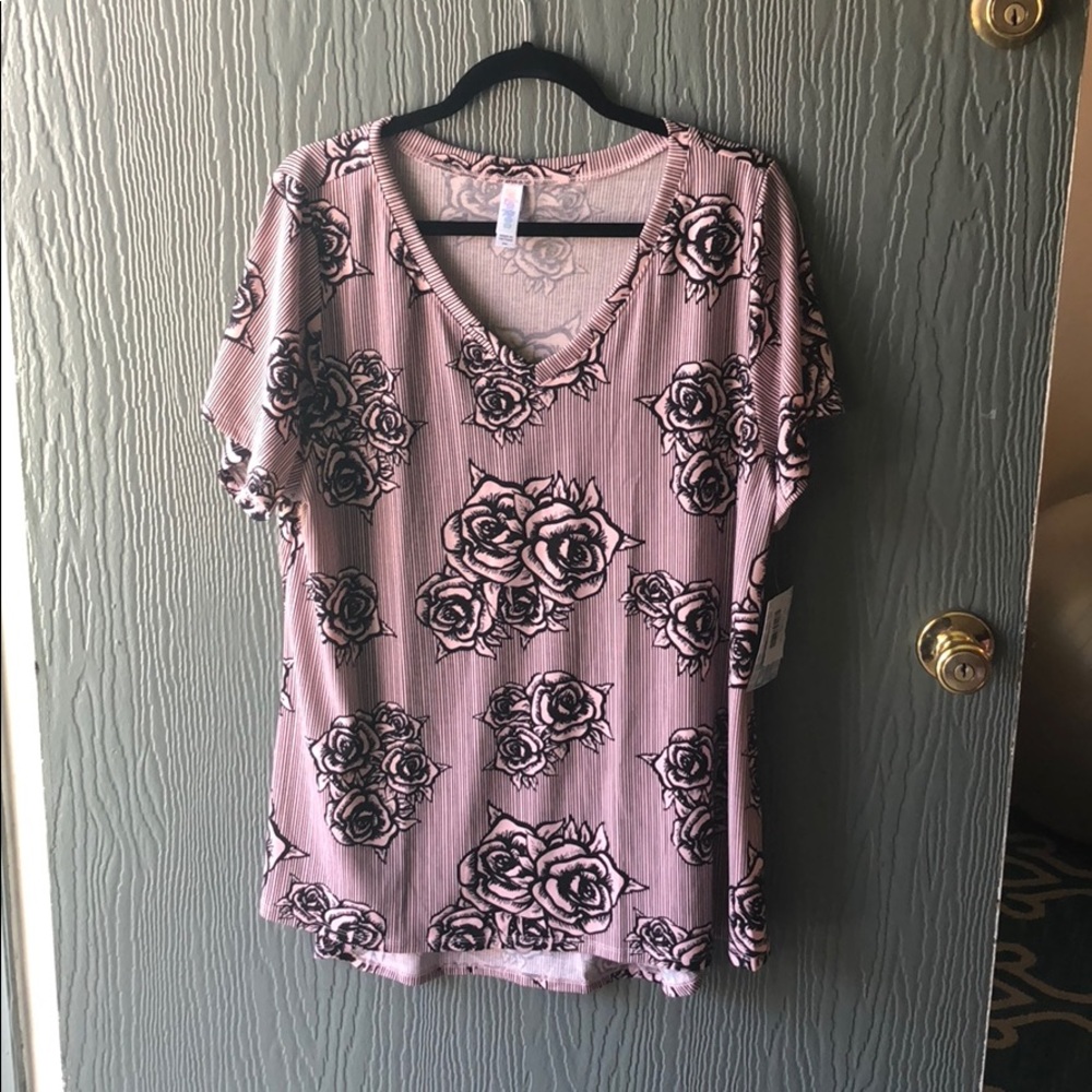 Lularoe christy t 2xl pink and black floral